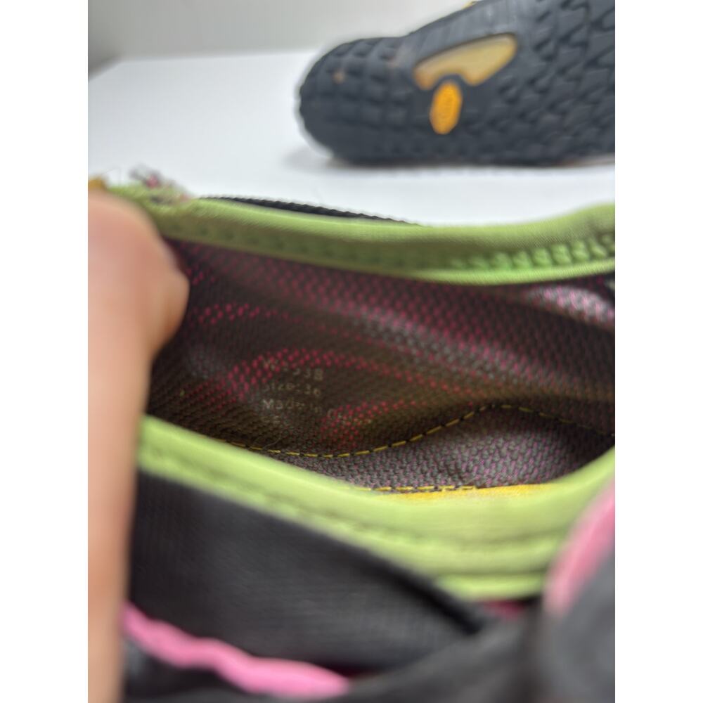 Vibram Spyridon Toe Shoes Womens 36 6.5-7 Black Pink Green Fivefingers Mesh - Picture 10 of 11